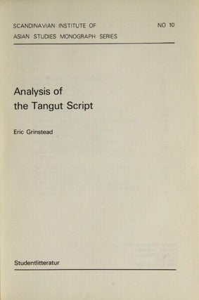 Analysis of Tangut script