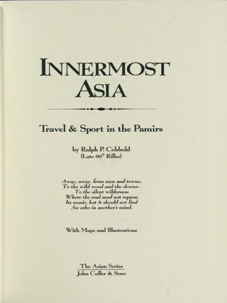 Innermost Asia. Travel & sport in the Pamirs