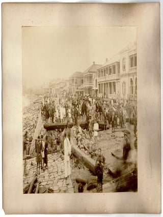 Nine vintage photographs taken following the 1891 typhoon in Kobe