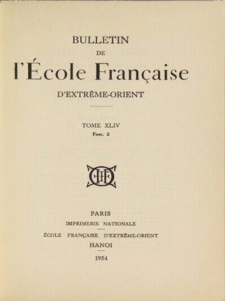 Bulletin de l'Ecole francaise d'Extreme-Orient, tome XLIV, fasc. 2