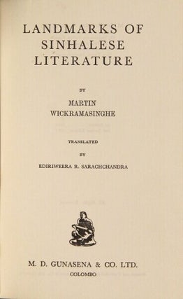 Landmarks of Sinhalese literature ... Translated by Ediriweera R. Sarachchandra