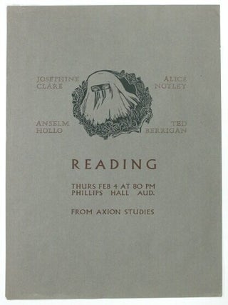 Item #73314 Josephine Clare / Alice Notley / Anselm Hollo / Ted Berrigan / reading / Thurs Feb 4...