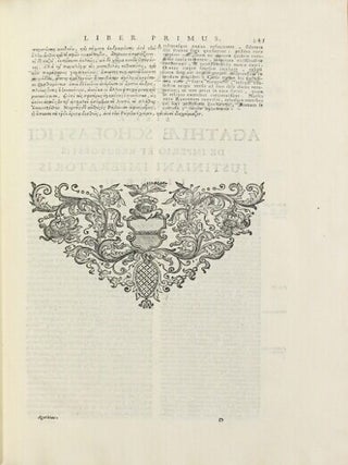 Agathiou Scholastikou peri tes Ioustinianou Basileas bibloi pente = Agathiae Scholastici de Imperio et rebus gestis Justiniani Imperatoris libri quinque. Ex bibliotheca & interpretatione Bonaventurae Vulcanii cum notis ejusdem. Accesserunt ejusdem Agathiae epigrammata cum versione Latina